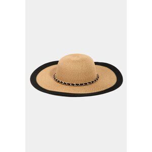 Fame Chain Black Trim Straw Hat
